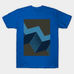 Blue geometric art shape T-Shirt